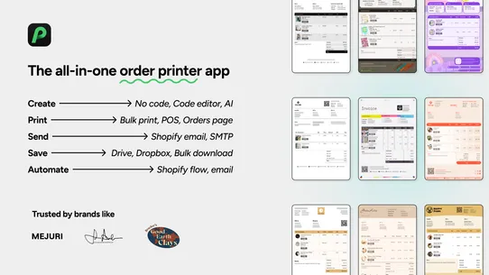 Pixi Order Printer PDF Invoice screenshot