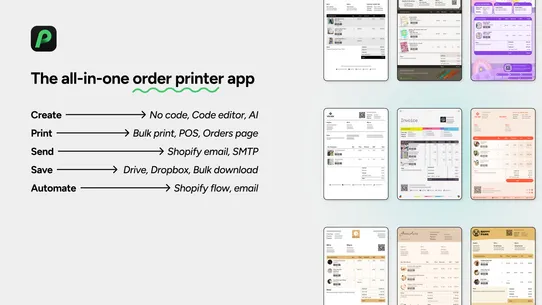 Pixi Order Printer PDF Invoice screenshot