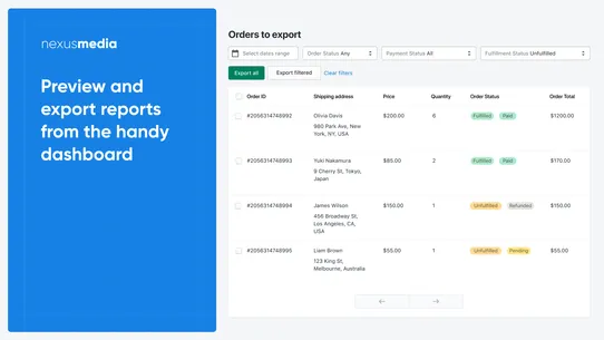 Order Export Pro: Order Report screenshot