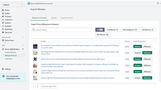 Revito AMZ AliExpress Reviews screenshot