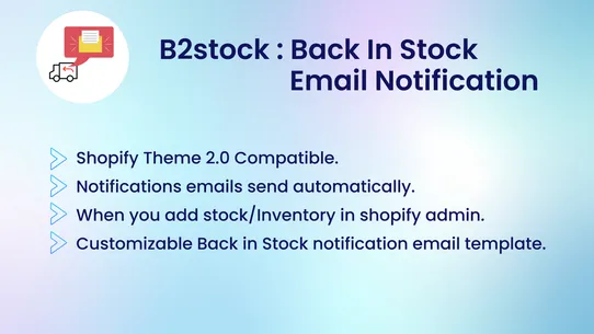 B2stock: Back In Stock notify screenshot