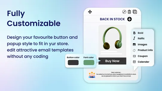 B2stock: Back In Stock notify screenshot