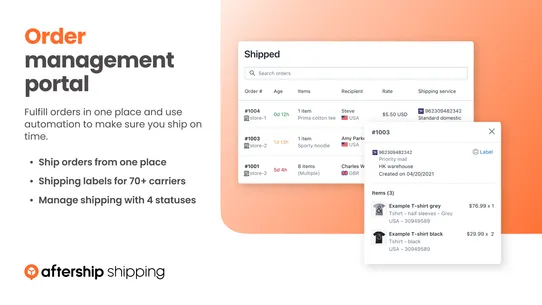 AfterShip Shipping + Labels screenshot