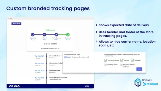 Shipway Order Tracking screenshot