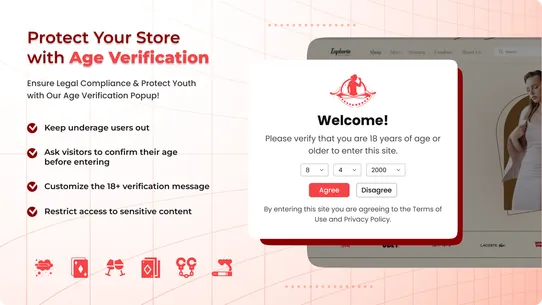 AgeX ‑ age verification popup screenshot