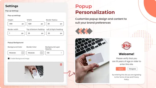 AgeX ‑ age verification popup screenshot