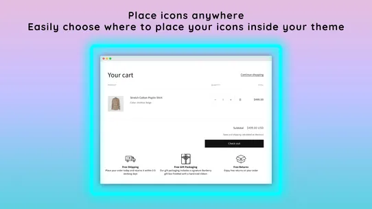 Product Page Features Icons screenshot