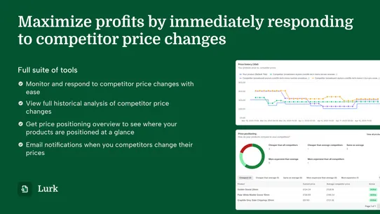 Lurk Competitor Price Tracking screenshot