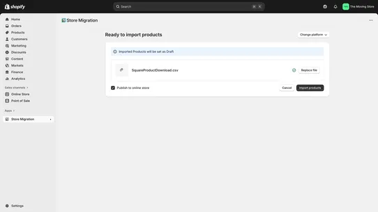 Store Migration screenshot