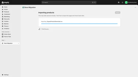 Store Migration screenshot