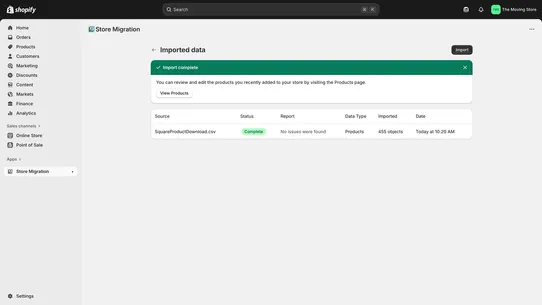 Store Migration screenshot