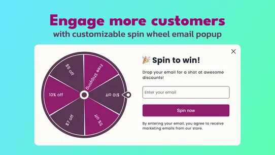 PopSpin Spin Wheel Email Popup screenshot