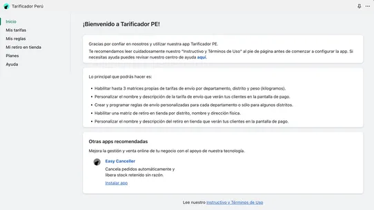 Tarificador Perú screenshot