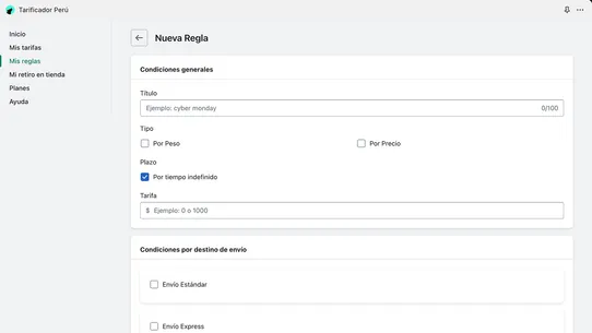 Tarificador Perú screenshot