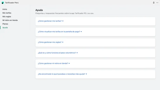 Tarificador Perú screenshot