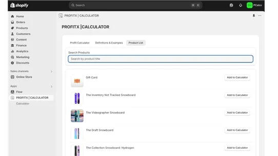 PROFITX | CALCULATOR screenshot