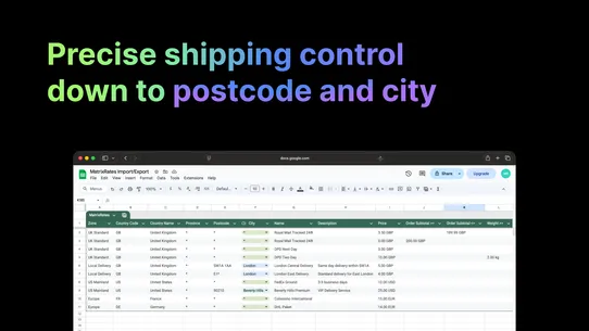 MatrixRates Import/Export screenshot