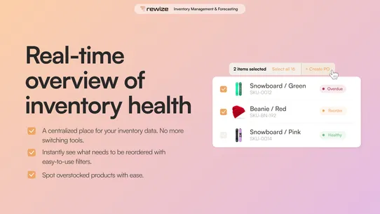 Rewize AI Inventory Management screenshot