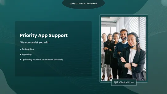 LLMs.txt and AI Assistant screenshot