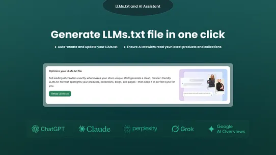 LLMs.txt and AI Assistant screenshot
