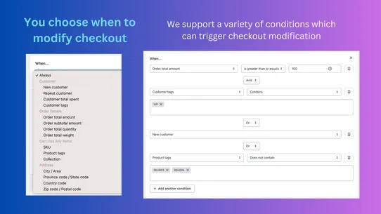 BeSure Checkout Rules screenshot