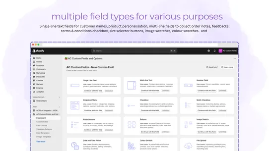 AC Custom Fields and Options screenshot