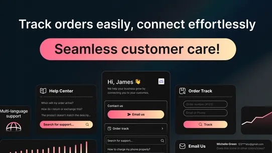 Ecomsend‑ Chat, FAQ, Tracking screenshot