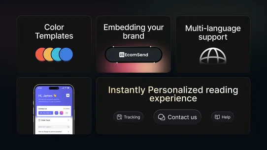 Ecomsend‑ Chat, FAQ, Tracking screenshot