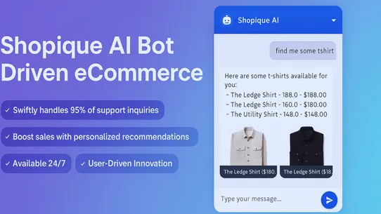 Shopique AI Chatbot screenshot