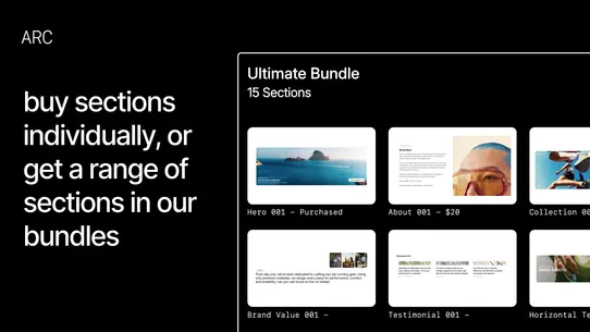 ARC Sections: Theme Sections screenshot
