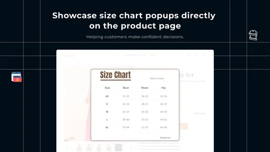 Milople Size Chart screenshot