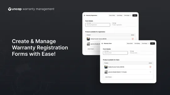 Uncap Warranty Management screenshot
