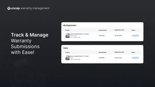 Uncap Warranty Management screenshot