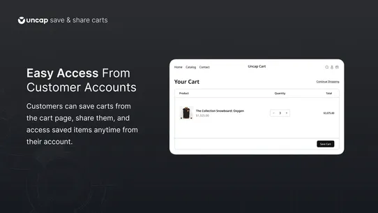 Uncap Save &amp; Share Carts screenshot