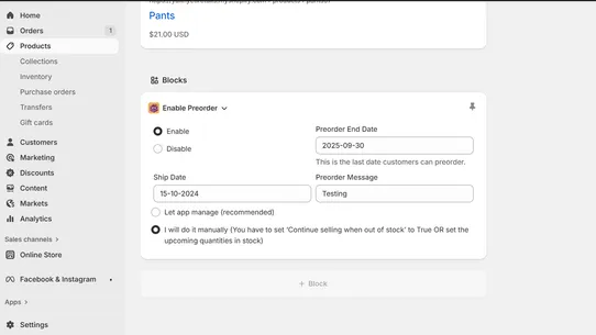 Simple Preorder screenshot