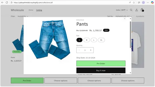 Simple Preorder screenshot