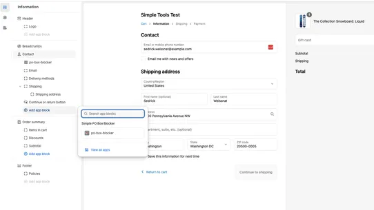 Simple PO Box Blocker screenshot