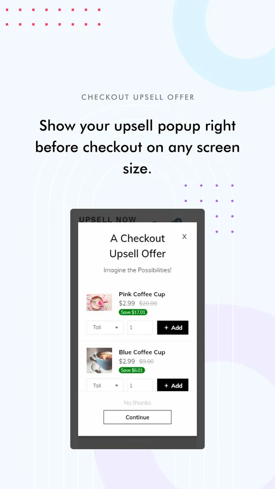 Propel Upsell &amp; Cross‑sell screenshot