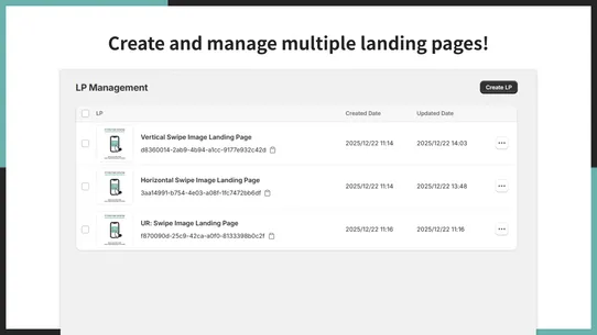 UR: Swipe Image Landing Page screenshot