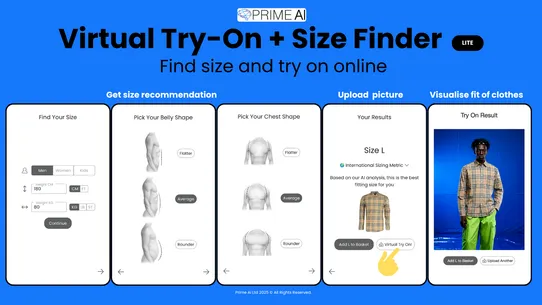 Prime AI Clothing Size Finder screenshot