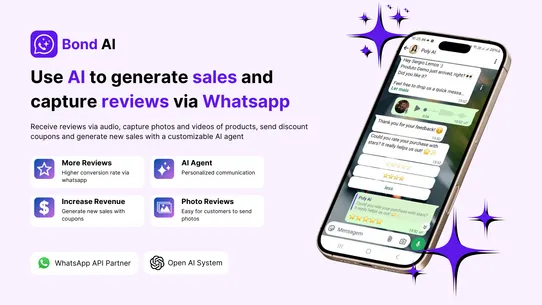 Bond AI: Reviews via Whatsapp screenshot