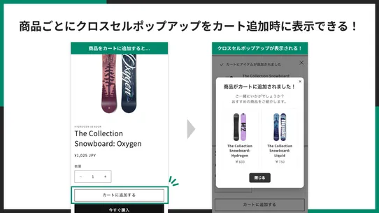シンプル商品ごとのクロスセルポップアップアプリ screenshot