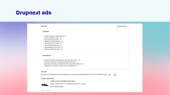 Drupnext Ads: AI + Tracking screenshot