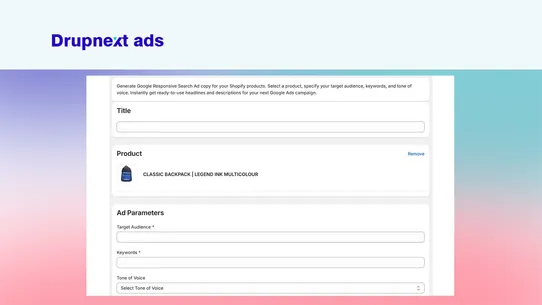 Drupnext Ads: AI + Tracking screenshot