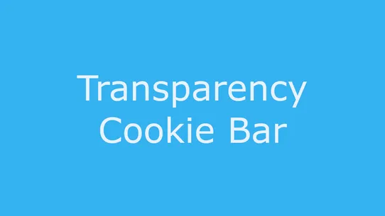 Transparency Cookie Bar screenshot