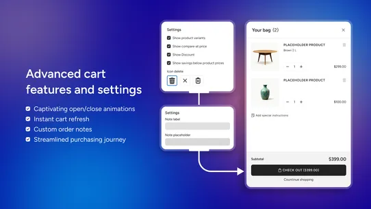 AOV Slide Cart Drawer screenshot