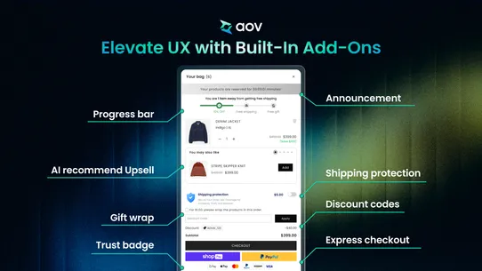 AOV.ai Cart Drawer Cart Upsell screenshot