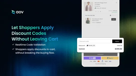 AOV.ai Cart Drawer Cart Upsell screenshot