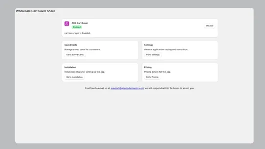 AOD Wholesale Cart Saver Share screenshot