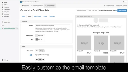 Recomailer Personalized Emails screenshot